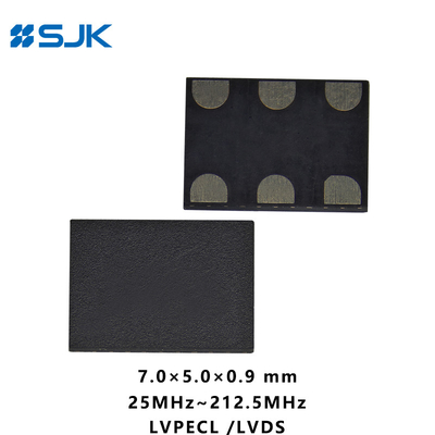 SMD 7050 Programlanabilir MEMS LVPECL Oscillatörü 6Pad Destekle 1-220MHz 2.25-3.63V